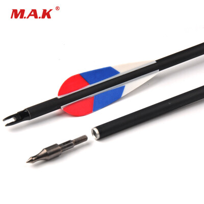 

6 pcs Carbon Arrow Russian Flag Pattern Length 30 Inch Diameter 78mm Spine 500 for Compound Bow Archery Hunting Shooting