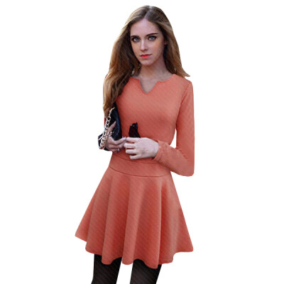 

Lovaru ™New 2015 fashion HOT SALE 2015 NEW casual o-neck long sleeve ball gown street snap style high quality elegant dresses