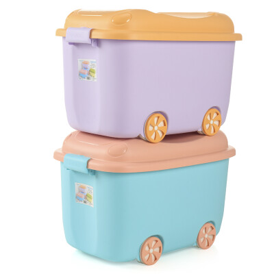 

Vozhi vozvo extra large cartoon storage box childrens toys plastic storage box with wheels clothing storage box 2 Pack