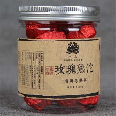 

C-PE145 Yunnan Rose Puerh tea 100g canned Rose Puer small Tuocha Pu er ripe tea organic tea