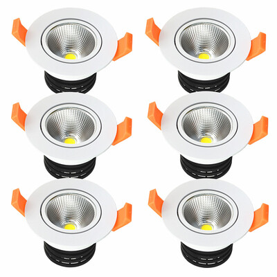 

6PCS 7W White light Dimmable LED COB chip downlight dimmer Recessed white led lamp epistar LED Ceiling light Spot Light ceiling
