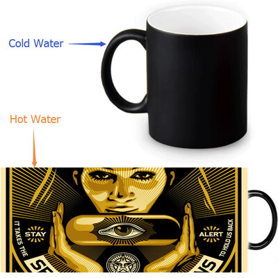 

Shepard Fairey Graffiti 350ml12oz Heat Reveal Mug Color Change Coffee Cup Sensitive Morphing Mugs Magic Mug Milk Tea Cups