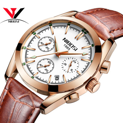 

NIBOSI 2018 Top Brand Luxury Stainless Steel Wrist Watch Men Business Casual Quartz Watches Wristwatch Waterproof Relogio Masculin