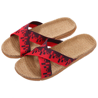 

Antarctic people Nanjiren slippers men&women models cotton&linen simple home seasons drag red 35-36 yards 19D016