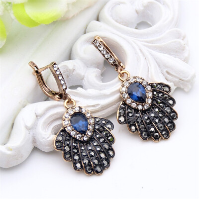 

Ethnic Turkish Long Drop Earring Women Palm Leaves Resin Jewelry Antique India Hook Earring Arabesque Pendientes Mujer Moda