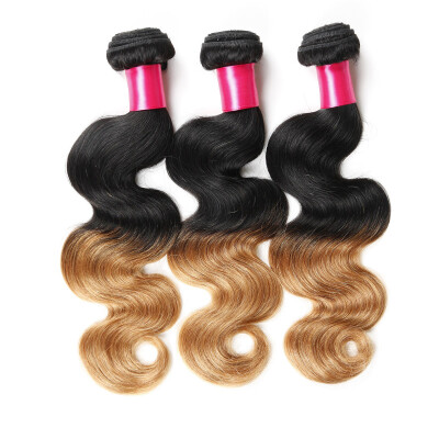 

Ombre Tow Tone 1B/27 Brazilian Body Wave Virgin Hair 100g/pcs 3Bundles 100% Unprocessed Brazilian Peruvian Malaysian Body Wave