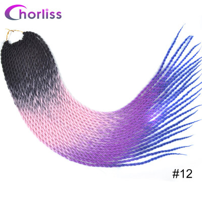 

Chorliss 24"Soft Crochet Braids Black Brown Synthetic Hair Braiding Hair Senegalese Twist Kanekalon Hair Extenstion Mint Green