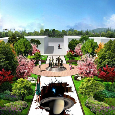 

Free Shipping cartoons custom 3D Solar System restaurant study waterproof PVC floor wallpaper mural 250cmx200cm