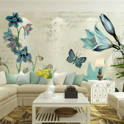 

Custom photo wallpaper American Pastoral Lily murals TV background wall wallpaper non-woven wallpaper mural