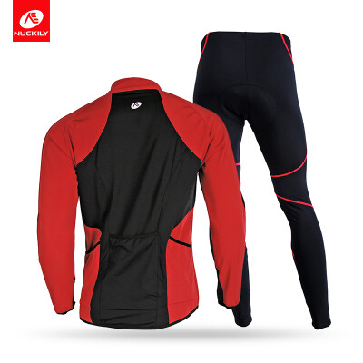 

NUCKILY Men's High Quality Cycling Clothing Water Restistant Windproof Riding Composite Fleece Jacket Set