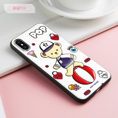 

Teddy Collection Apple x Mobile Shell iPhonex / 10 Обложка Мультфильм Cute All-inclusive shatterproof Shell Personality Творческий Тедди POP