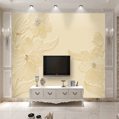 

Пользовательские обои Mural Высокое качество Алмазный цветок Pattern 3D Рельеф Современная Простая гостиная Телевизор Фон Стена Картина Бумага