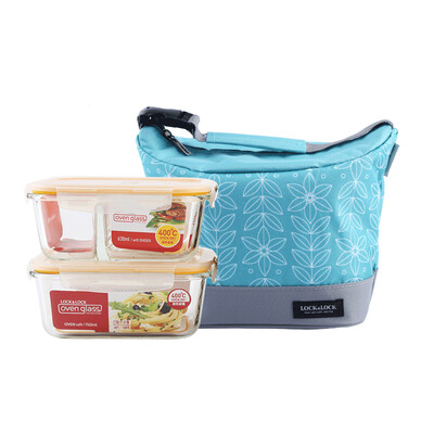 

Блокировка замка (LOCK & LOCK) Микроволновая печь для ланча Пищевые контейнеры Отдельная изоляция Обеденный ящик Стекло Обеденный ящик Отправить Send Lunch Bag (740ml + 630ml) LLG429S911