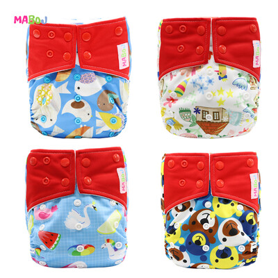 

MABOJ Pocket Cloth Diapers with Inserts Waterproof Diapers for 3-15kg Baby One Size Fit All