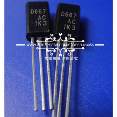 

Free shipping! 50PCS/Lot 2SD667 D667 NPN transistor 1A 120V TO-92L Special sales