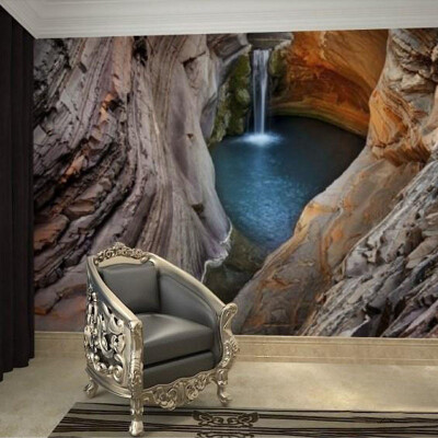 

Custom European Style Landscape Cave Waterfall Photo Mural Wallpaper 3D Living R Study Room Sofa TV Wall Backdrop Wall Papers