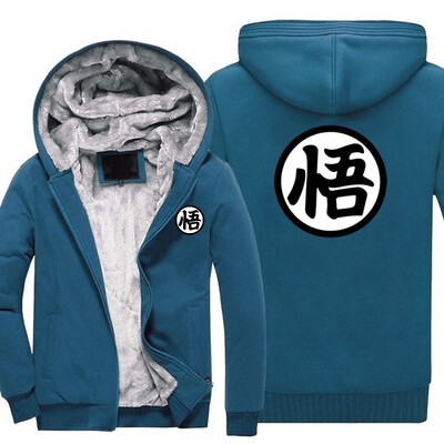 

Men Women New Design Anime Dragon Ball Goku Cartoon Jacket Thicken Hoodie Zipper Winter Fleece Unisex Coat