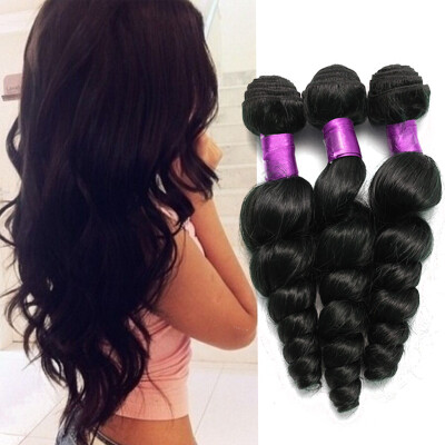 

4 Bundles Brazilian Loose Wave Virgin Hair Extensions, Unprocessed Virgin Brazilian Hair Bundles, 100g/pcs Cheap Brazilian Hair