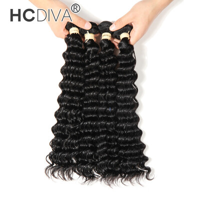 

HCDIVA Virgin Human Hair Deep Wave 4 Bundles / Lot 100% Unprocessed Malaysian Deep Curl Wave Good Quality Hair 4 Pieces/ Package