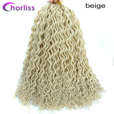 

Chorliss 18Inches FauxLocs Curly Crochet Braids Synthetic Crochet Hair Extensions Pure Color Braiding Hair Bundles 6
