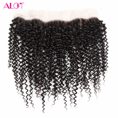 

Alot Good Quality Virgin Brazilian Curly Hair Frontal Lace Closure 13*4 Virgin 100% Human Hair Kinky Curly Frontal Lace Closure