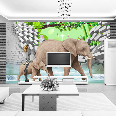 

Custom Photo Wallpaper 3D Stereo Elephant Large Mural Bedroom Living Room TV Background Wallpaper Home Decor Papel De Parede 3D