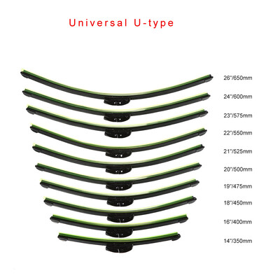 

Universal U-type Soft Frameless Bracketless Rubber Car Windshield Wiper Blade 14'' 16'' 18'' 19'' 20'' 21'' 22'' 24'' 26''