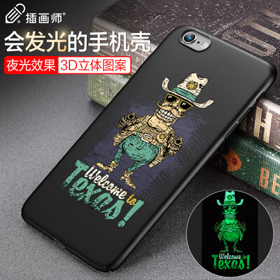 

Illustrator Apple iPhone6s Plus 6 Plus Phone Case Case Luminous Emboss Fall Protection Case Illustrator Series Texas Sheriff