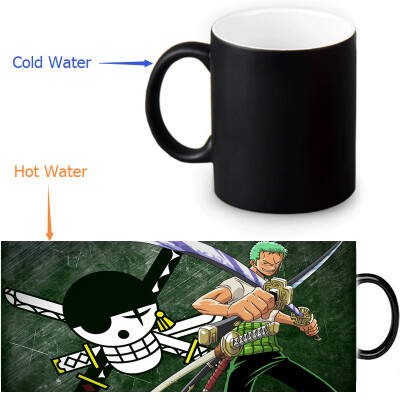 

One Piece Zoro 350ml / 12oz Heat Reveal Mug Color Change Чашка кофе Чувствительные морфинговые кружки Волшебная чашка для чайных чашек