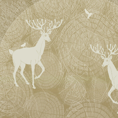 

Custom Mural Wallpaper Abstract Hand-painted Tree Forest Birds Deer TV Backdrop Wall Decor Painting Modern Living Room Wallpaper