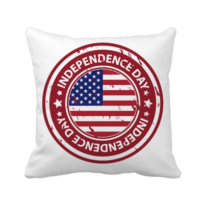 

USA Independence Day Flag Red Postmark Square Throw Pillow Insert Cushion Cover Home Sofa Decor Gift