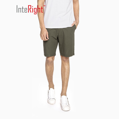 

INTERIGHT casual shorts mens cotton twill washed casual pants army green 34