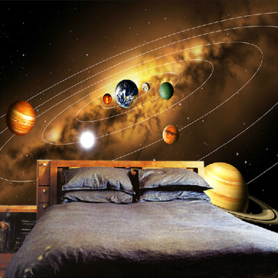 

Customize Personality 3D Photo Wallpaper Living Room Sofa Backdrop Murals Modern Solar System Planet Landscape Mural Wall Papers