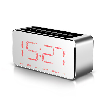 

Promise will be S68 wireless Bluetooth speaker alarm clock mobile computer car subwoofer radio multi-function portable mini desktop small speaker silver