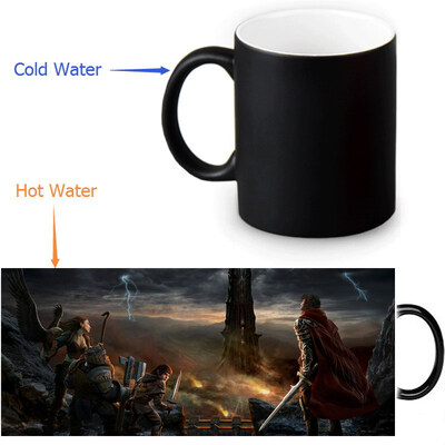 

Властелин колец 350ml / 12oz Heat Reveal Mug Color Change Чашка кофе Чувствительные морфинг-кружки Волшебная чашка для чая из молока