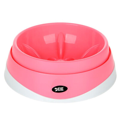 

Dele anti-drinking basin cat with slow food bowl puppy dog slow food bowl anti-skid dog bowl cat bowl puppies pet food supplies pink 15cm