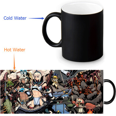 

Monster Hunter Manga 350ml/12oz Heat Reveal Mug Color Change Coffee Cup Sensitive Morphing Mugs Magic Mug Milk Tea Cups