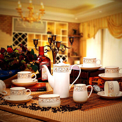 

Enjoy 21 bottles of European coffee with ceramic coffee cups dish spoon bone porcelain cup set sun island
