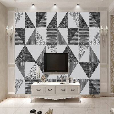 

Nordic Modern Simple Abstract Triangle Геометрический шаблон Пользовательские обои настенные обои для гостиной Диван-ТВ Заставка Home Decor