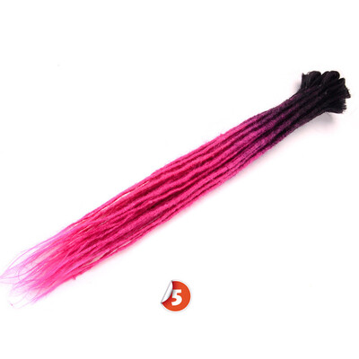 

24 inch Dreadlocks Hair Extensions Purple Ombre Crochet Hair 5 Strands Synthetic Crochet Braid Hair For Women