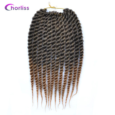 

Chorliss 12" Synthetic Ombre Color Braiding Hair Extensions Mambo Twist Crochet Braids Hair burgundy 75g/pack