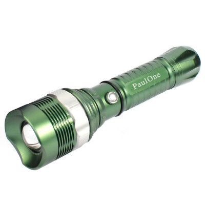 

Paulone light focus rechargeable flashlight Q5 high power long shot 1 flashlight +1 charger +1 battery +1 bike clip ZY009-Q5 green