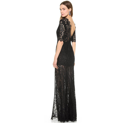 

Lovaru ™summer style 2015 new women dress Low V backless lace tassels double high open fork and dress dress
