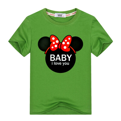 

Модная футболка для девочек из хлопка Happy Baby Я люблю тебя, печатая с короткими рукавами, одежда Tees Kids tops