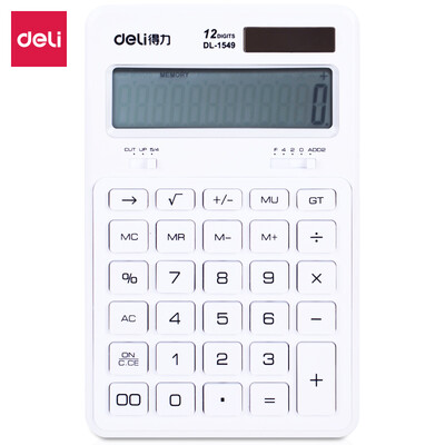 

Deli deli dual power desktop calculator 12-digit financial computer white 1549A