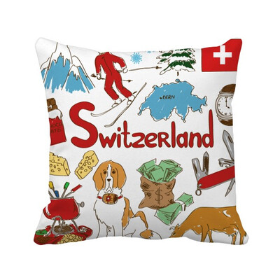 

Switzerland Landscape National Flag Square Throw Pillow Insert Cushion Cover Home Sofa Decor Gift