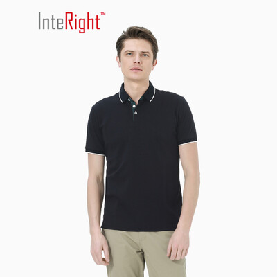 

INTERIGHT Male 50 Water Soft Cotton Polo Shirt Mens Navy Blue  Code