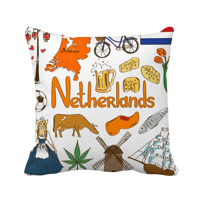 

Netherlands Landscap Animals National Flag Square Throw Pillow Insert Cushion Cover Home Sofa Decor Gift