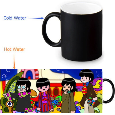 

The Beatles Yellow Submarine 350ml/12oz Heat Reveal Mug Color Change Coffee Cup Sensitive Morphing Mugs Magic Mug Milk Tea Cups