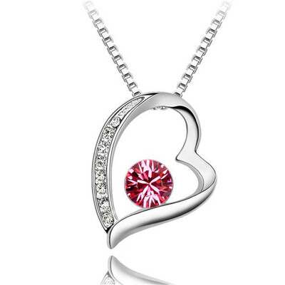 

Austrian Crystal Love Heart Shape Necklaces for Women 2018 New Fashion Elegant Ladies Jewelry Gift Wholesale 2186